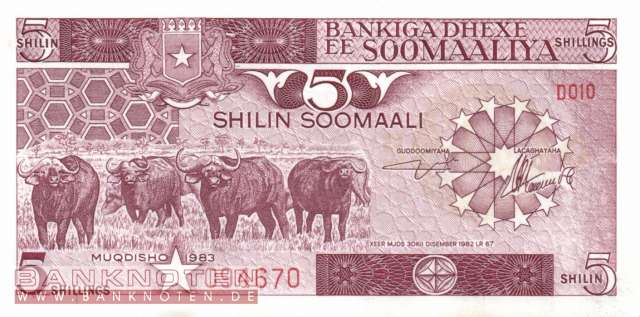 Somalia - 5  Shilin (#031a_UNC)