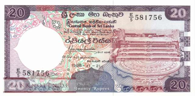 Sri Lanka - 20  Rupees (#097a_UNC)