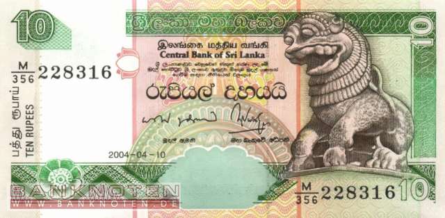 Sri Lanka - 10  Rupees (#108d_UNC)