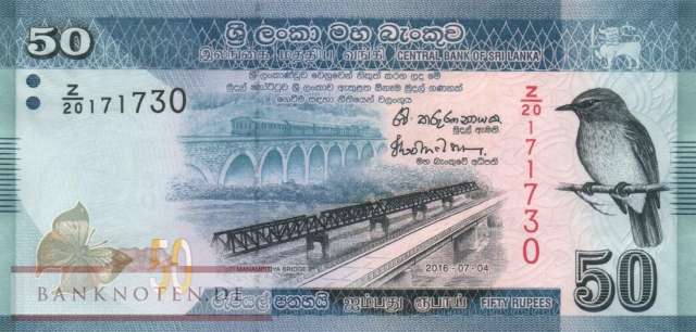 Sri Lanka - 50  Rupees - Replacement (#124dR_UNC)