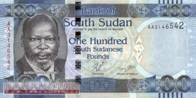 South Sudan - 100  Pounds (#010_UNC)