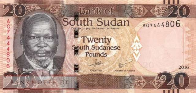 South Sudan - 20  Pounds (#013b_UNC)