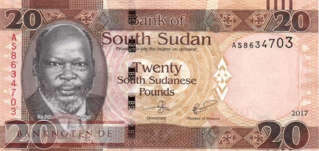 Südsudan - 20  Pounds (#013c_UNC)