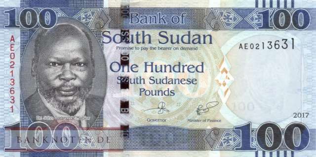 South Sudan - 100  Pounds (#015c_UNC)