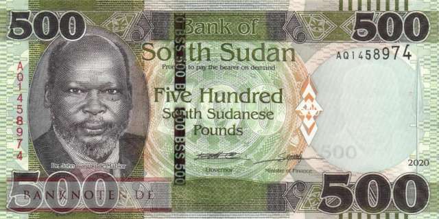 South Sudan - 500  Pounds (#016b_UNC)
