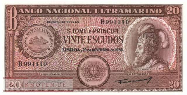 St. Thomas & Prince - 20  Escudos (#036a-1_UNC)