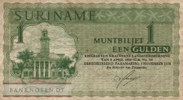 Surinam - 1  Gulden (#116d_F)