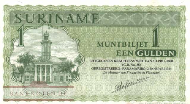 Surinam - 1  Gulden (#116g_AU)