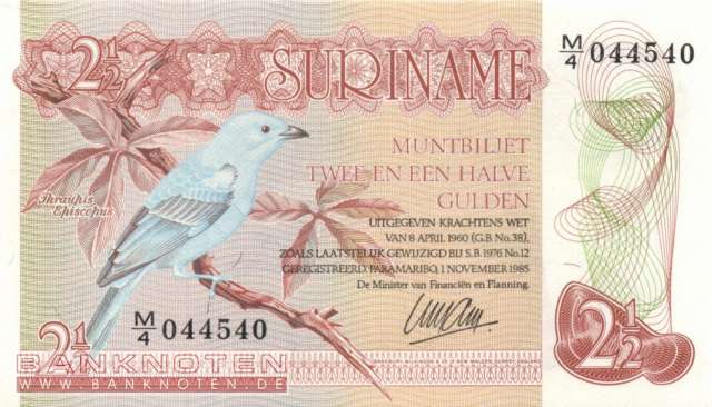 Suriname - 2 1/2  Gulden (#119a_UNC)