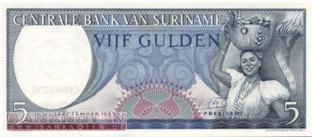 Surinam - 5  Gulden (#120b_UNC)