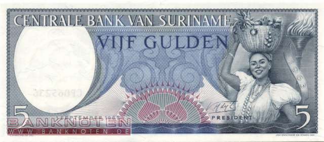 Suriname - 5  Gulden (#120b_UNC)