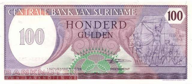 Surinam - 100  Gulden (#128b_UNC)