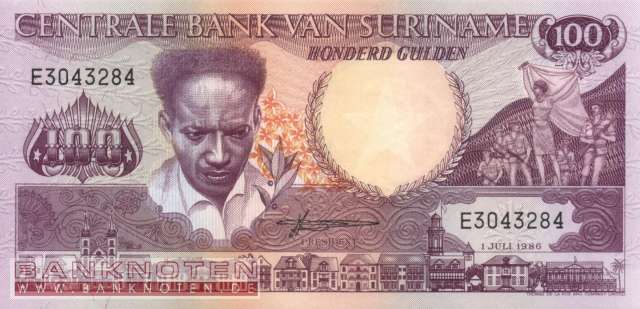 Suriname - 100  Gulden (#133a-1_UNC)