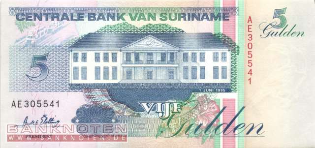 Suriname - 5 Gulden (#136b-95_UNC)
