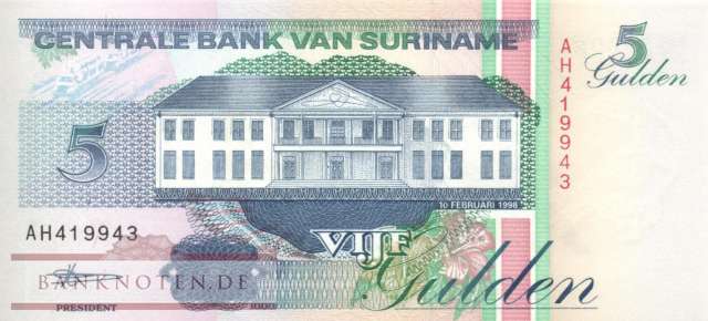 Suriname - 5  Gulden (#136b-98_UNC)