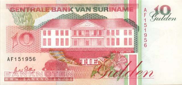Suriname - 10 Gulden (#137b-95_UNC)