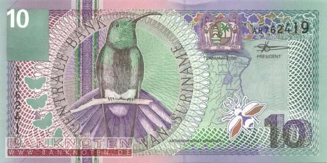 Surinam - 10  Gulden (#147_UNC)