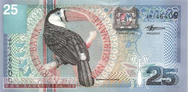 Surinam - 25 Gulden (#148_UNC)