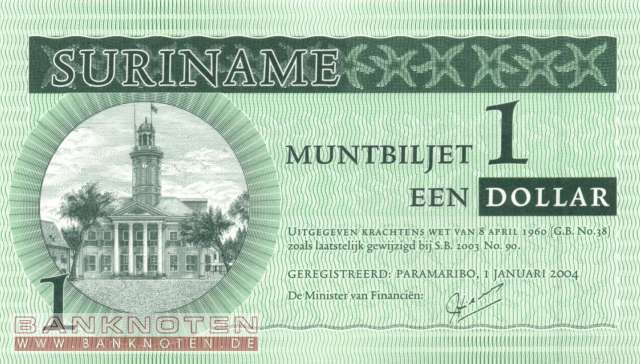 Surinam - 1  Dollar (#155_UNC)