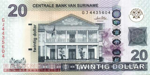 Surinam - 20  Dollars (#164a_UNC)