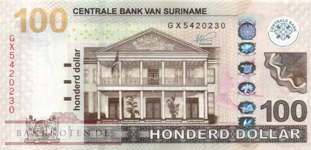 Surinam - 100  Dollars (#166e_UNC)