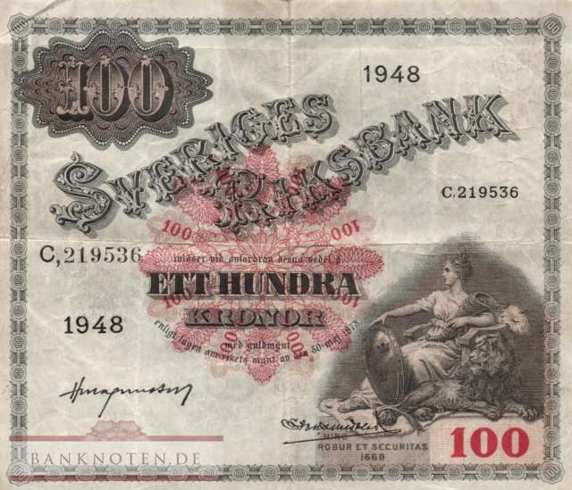 Schweden - 100  Kronor (#036ad_F)