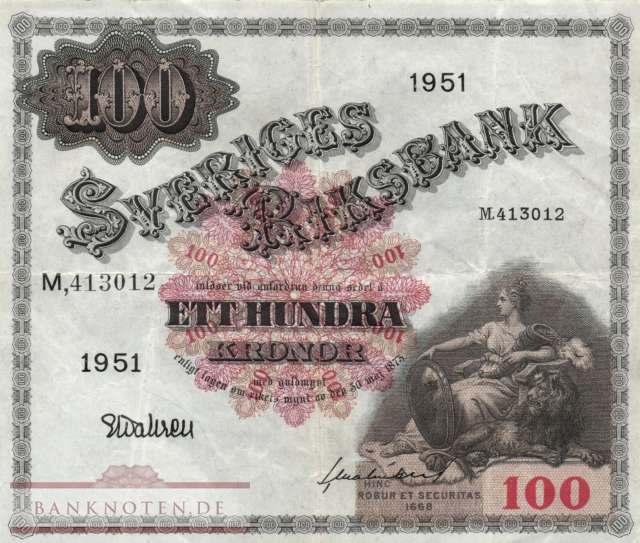 Schweden - 100  Kronor (#036ag_VF)