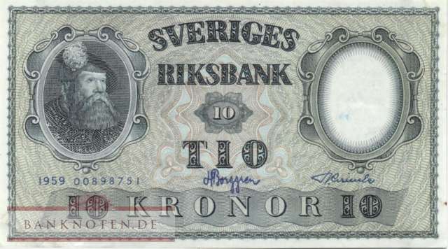 Sweden - 10  Kronor (#043g-U30_AU)