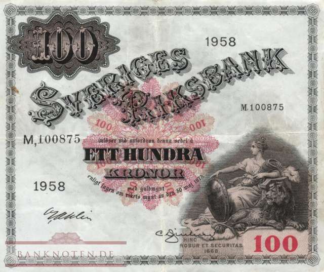 Schweden - 100  Kronor (#045d_VF)