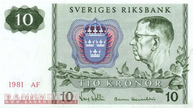 Schweden - 10  Kronor (#052e-81_UNC)