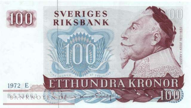 Sweden - 100  Kronor (#054b-72_UNC)