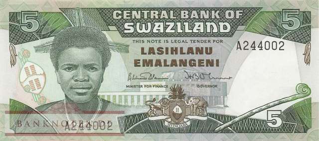 Swaziland - 5  Emalangeni (#014a_UNC)