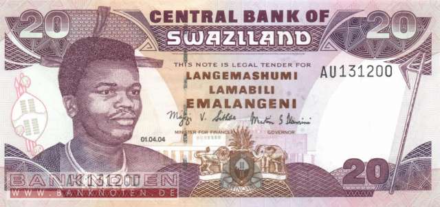 Swaziland - 20  Emalangeni (#030b_UNC)