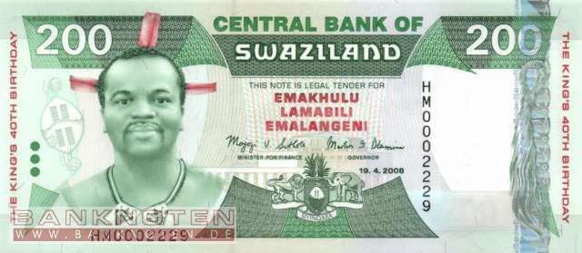 Swaziland - 200  Emalangeni (#035_UNC)