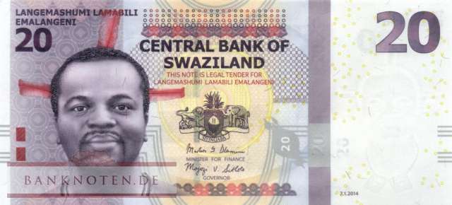 Swaziland - 20  Emalangeni (#037b_UNC)