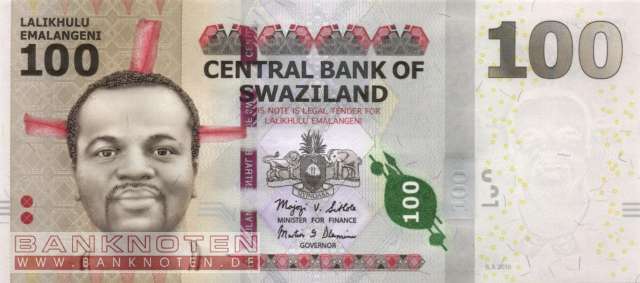Swaziland - 100  Emalangeni - Ersatzbanknote (#039aR_UNC)