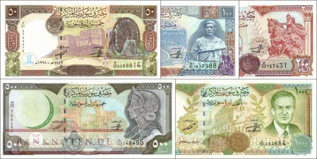 Syrien: 50 - 1.000 Pounds (5 banknotes)