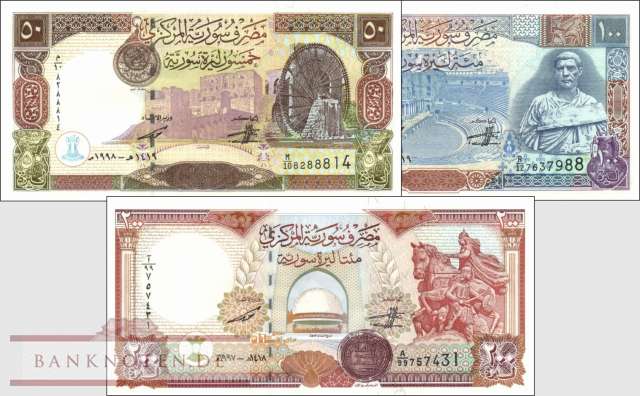 Syrien: 50 - 200 Pounds (3 Banknoten)