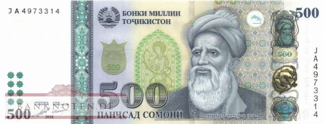 Tajikistan - 500  Somoni (#022b_UNC)
