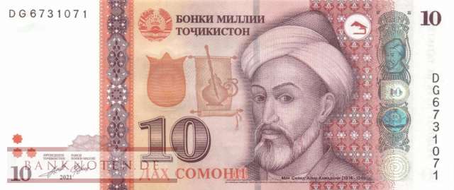 Tajikistan - 10  Somoni (#024d_UNC)
