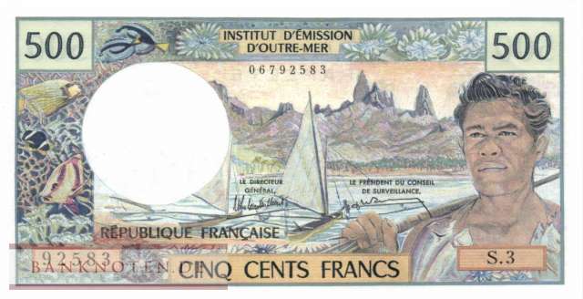 Tahiti - 500  Francs (#025d_UNC)