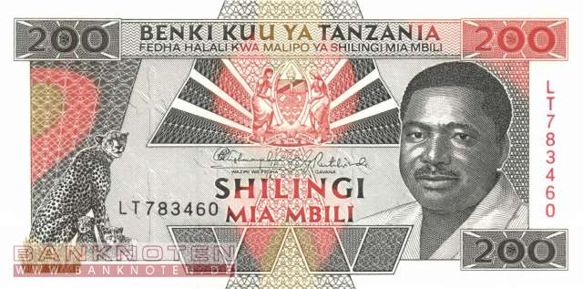 Tansania - 200  Shilingi (#025a_UNC)