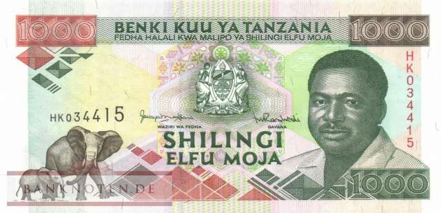 Tanzania - 1.000  Shilingi (#027c_UNC)