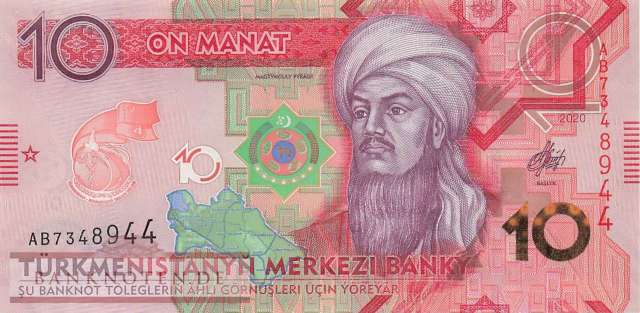 Turkmenistan - 10  Manat - Gedenkbanknote (#044_UNC)