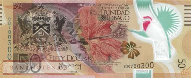 Trinidad and Tobago - 50  Dollars - polymer (#054_UNC)