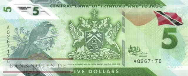 Trinidad und Tobago - 5  Dollars - Polymer (#061_UNC)