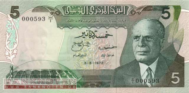 Tunesia - 5  Dinars (#068a_UNC)