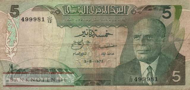Tunesien - 5  Dinars (#068a_F)