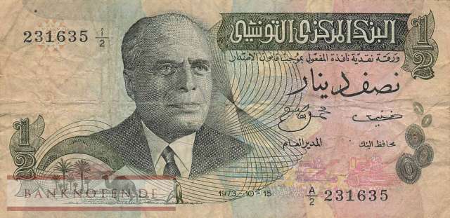 Tunesien - 1/2  Dinar (#069_F)