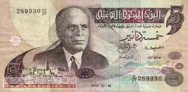 Tunesien - 5  Dinars (#071_F)